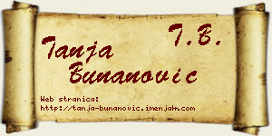Tanja Bunanović vizit kartica